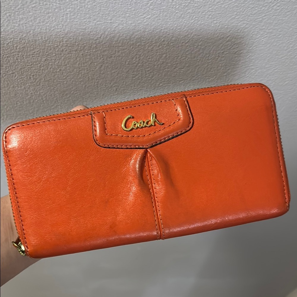 Coach Orange Leather Women's Wallet